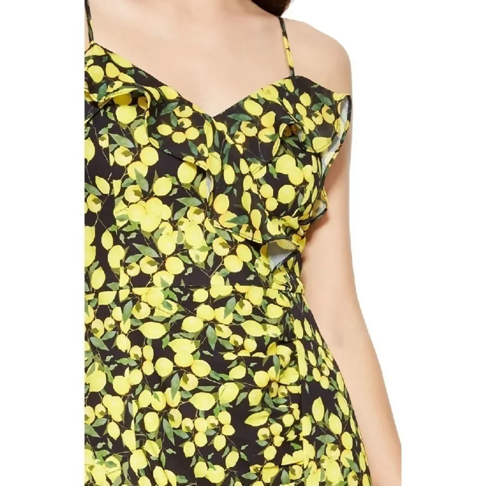 Parker Ruffled Lemon Print Dress